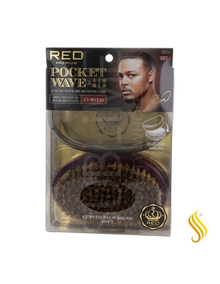 Red Kiss Pocket Wave Boar Brush Soft Cepillo
